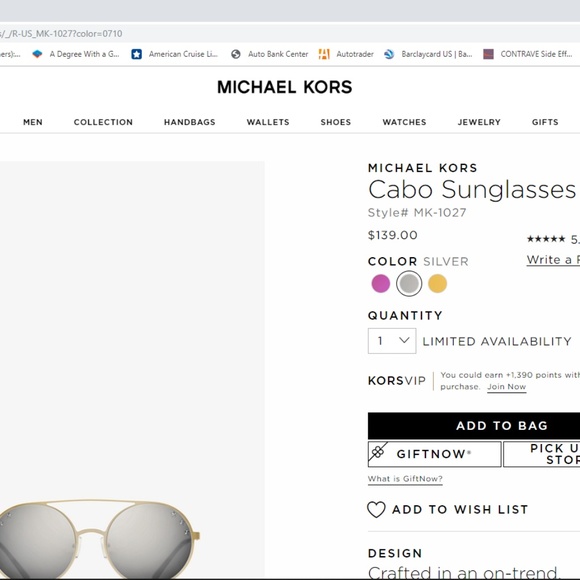 Michael Kors Cabo Sunglasses - Picture 5 of 5